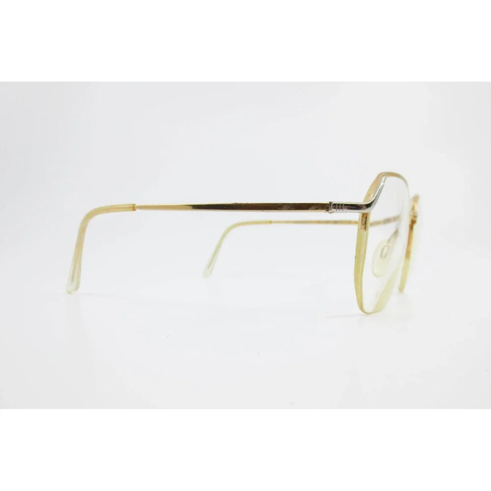Safilo Vintage Gold Semi Rimless Geometric Eyeglasses Frames Italy STA 4558 Z60